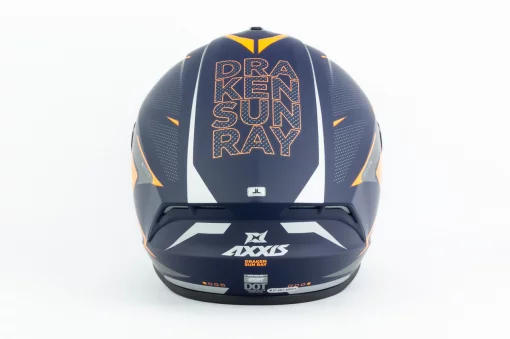 Шолом інтеграл (стандарт DOT/ECE) DRAKEN SUNRAY М (57-58см), синьо-помаранчевий мат, ШОЛОМИ, YQ-360573