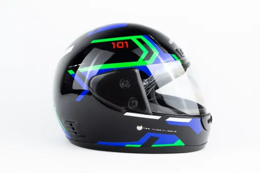 Шлем интеграл HF-101 M, чёрный с рисунком Q275-G, ШОЛОМИ, YQ-360528