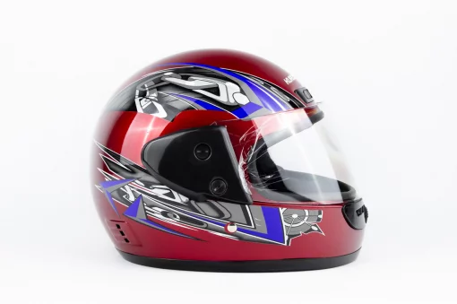 Шлем интеграл HF-101 S, красный с рисунком Q23-BL, ШОЛОМИ, YQ-360523