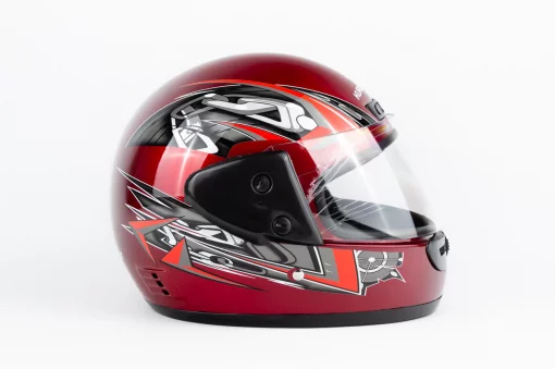 Шлем интеграл HF-101 S, красный с рисунком Q23-R, ШОЛОМИ, YQ-360524