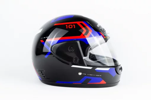 Шлем интеграл HF-101 S, чёрный с рисунком Q275-R, ШОЛОМИ, YQ-360526