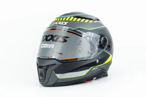 Шлем интеграл (стандарт DOT/ECE), выдвижные очки PANTHER SV GALE S (55-56см), чёрно-салатовый мат, ШОЛОМИ, YQ-360595