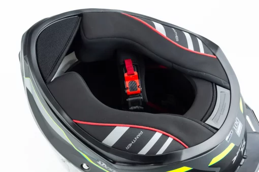 Шлем интеграл (стандарт DOT/ECE), выдвижные очки PANTHER SV GALE L (59-60см), чёрно-салатовый мат, ШОЛОМИ, YQ-360597