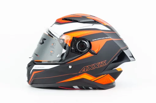 Шлем интеграл (стандарт DOT/ECE), выдвижные очки PANTHER SV THORN L (59-60см), чёрно-оранжевый мат, ШОЛОМИ, YQ-360599