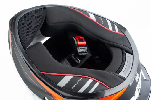 Шлем интеграл (стандарт DOT/ECE), выдвижные очки PANTHER SV THORN L (59-60см), чёрно-оранжевый мат, ШОЛОМИ, YQ-360599