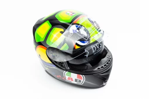 Шолом інтеграл з LED підсвічуванням, висувні окуляри K-3 S, чорний з малюнком, ШОЛОМИ, YQ-360543