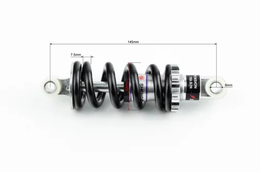 ATV детский-Амортизатор задний 145мм*d-43мм (втулка 8мм/втулка 8мм) регулир., чёрный, ЗЧ-ATV, YQ-335520