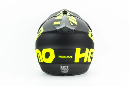 Шлем кроссовый 117 M (57-58см), чёрно-салатовый мат HELMO, ШОЛОМИ, YQ-360531