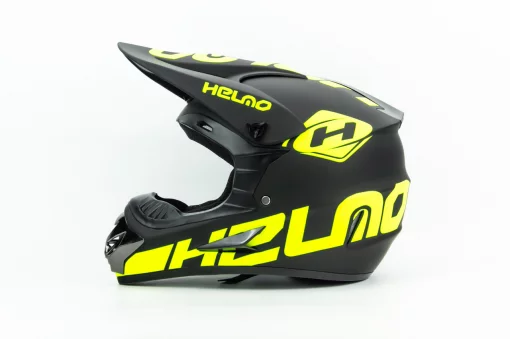 Шлем кроссовый 117 S (55-56см), чёрно-салатовый мат HELMO, ШОЛОМИ, YQ-360514