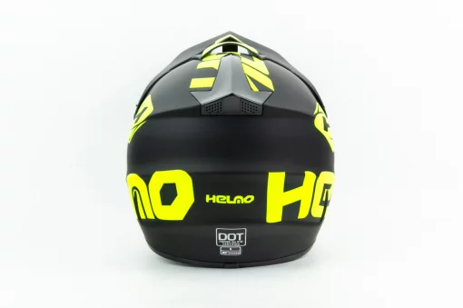 Шлем кроссовый 117 S (55-56см), чёрно-салатовый мат HELMO, ШОЛОМИ, YQ-360514