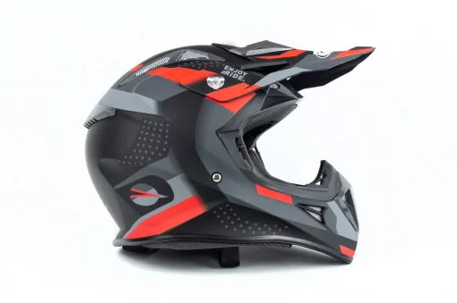 Шлем кроссовый JUNIOR HF-116 XL (55-56см), чёрно-красный мат Q267-R, ШОЛОМИ, YQ-360557