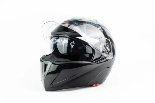 Шлем модуляр с откидным подбородком, выдвижные очки F-158 S (55-56см), чёрный, ШОЛОМИ, YQ-330242