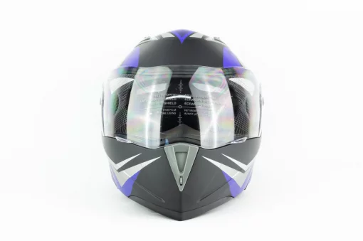 Шлем модуляр с откидным подбородком, выдвижные очки F-158 S (55-56см), чёрно-синий мат, ШОЛОМИ, YQ-301368