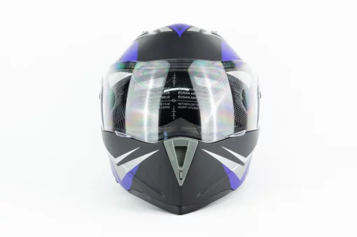 Шлем модуляр с откидным подбородком, выдвижные очки F-158 М (57-58см), чёрно-синий мат, ШОЛОМИ, YQ-330243