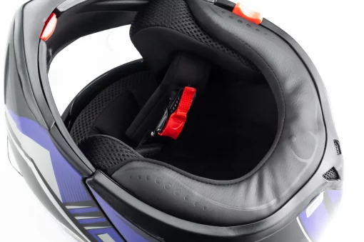 Шлем модуляр с откидным подбородком, выдвижные очки F-158 М (57-58см), чёрно-синий мат, ШОЛОМИ, YQ-330243