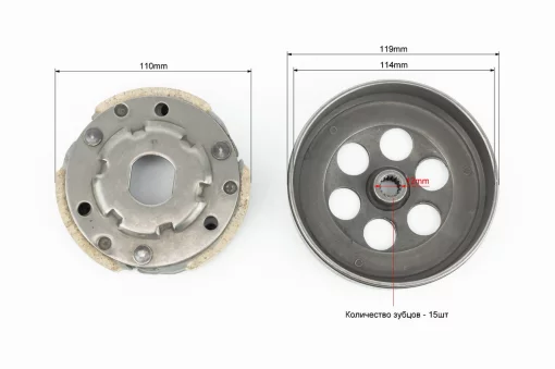 Зчеплення заднього варіатора+"дзвін"+пружина торкдрайвера к-кт Yamaha 4JP/AXIS 100, YQ-347009