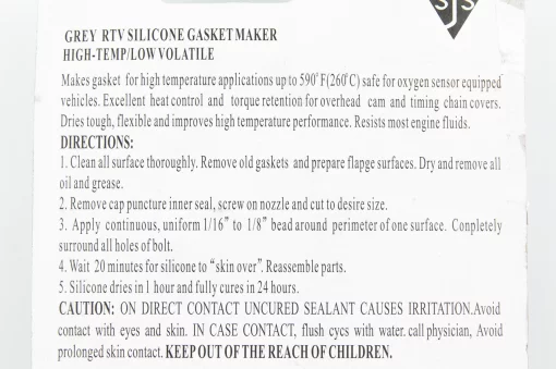 Герметик прокладковий силіконовий, сірий (високотемпературний) "GASKET MAKER GREY", 100g, МОТОХІМІЯ, YQ-304695