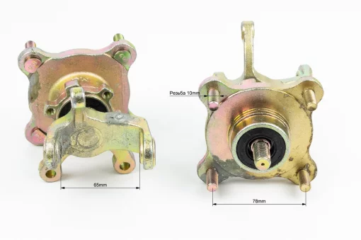 Цапфа (поворотный кулак) ATV 150-250 правый+левый в сборе со ступицей (на 4 болта) под дисковый тормоз (ось 17мм), ЗЧ-ATV,