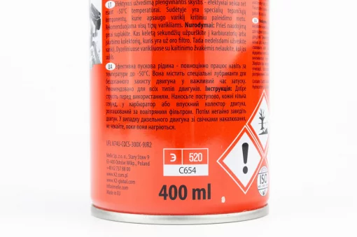 Ефір для легкого та швидкого запуску бензинових та дизельних двигунів "SAMOSTART", аерозоль 400ml, МОТОХІМІЯ, YQ-304706