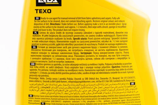 Засіб для очищення оббивки салону "TEXO", тригер 750ml, МОТОХІМІЯ, YQ-304975