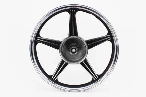 Диск колёсный задний литой 18x1,85 ZS-200 (под раздельные резинки) "звезда", чёрный (ось 15мм), ЗЧ-МОТО, YQ-321879