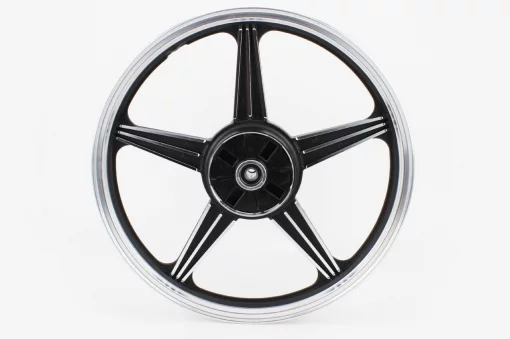 Диск колёсный задний литой 18x1,85 ZS-200 (под раздельные резинки) "звезда", чёрный (ось 15мм), ЗЧ-МОТО, YQ-321879