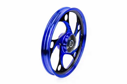 Диск задний литой 17x1,6 ALPHA/ACTIVE "волна", чёрно-синий (ось 12мм), ACTIVE, YQ-320007