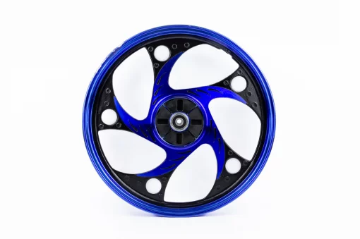 Диск задний литой 17x1,6 ALPHA/ACTIVE "волна", чёрно-синий (ось 12мм), ACTIVE, YQ-320007