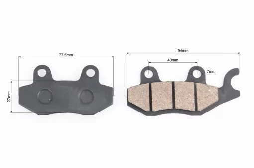 Гальмівні колодки (дискові) ліве вухо, Viper-RACE/STORM/CG/СВ/HONDA-LS125;NSR 50;MBX 50/LIFAN/KYMCO-Pulsar/LONCIN, к-кт 2шт,