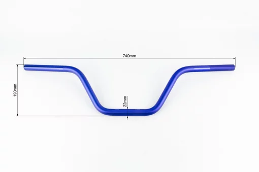 Руль универсальный 740мм (крепление D-22мм) TUNING, синий, ЗЧ-МОТО, YQ-351455