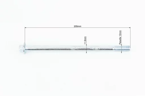 Вісь переднього колеса d-12мм; L-205мм+гайка, ACTIVE, YQ-320482