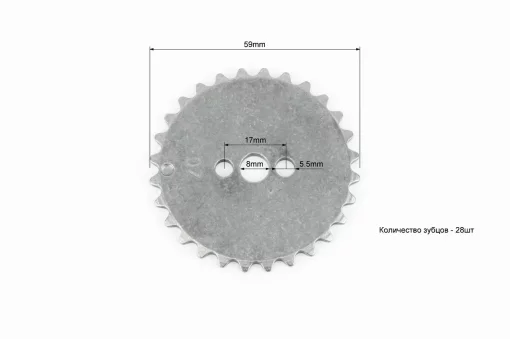 Звезда распредвала 125cc, d-59мм, 28T, DELTA, YQ-318775