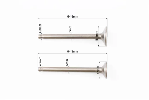 Клапана впускной (H-64; D-18,4), выпускной (H-64; D-17) к-кт 2шт, 50-100сс 4Т, YQ-309366