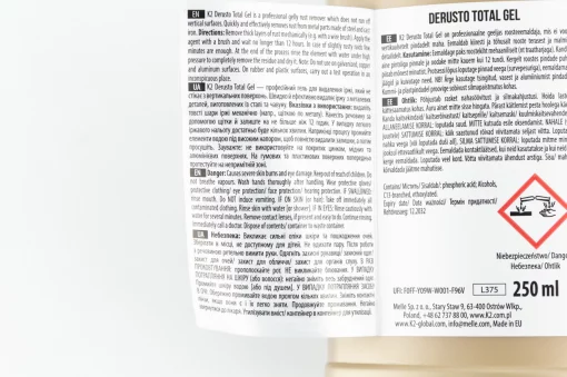 Преобразователь ржавчины бесцветный (гель) "DERUSTO TOTAL GEL" 250ml, МОТОХІМІЯ, YQ-304783