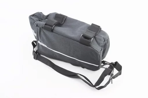 Сумка-термо на багажник, світловідбиваючі смуги, чорно-сіра, ВЕЛОАКСЕСУАРИ, YQ-409934