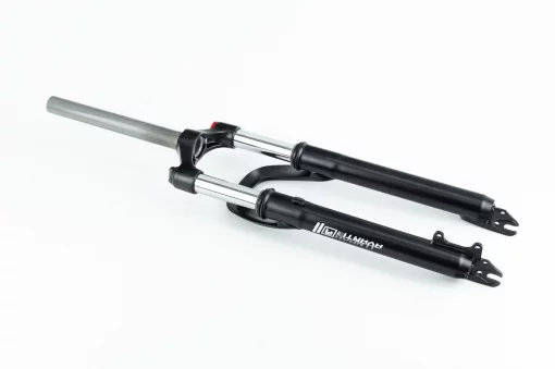 Вилка 27,5" амортизационная, без резьбы 1-1/8" (28,6мм), шток 240мм, с ходом 100мм, Disk-brake, M Lockout, чёрная ES-246- MLO,