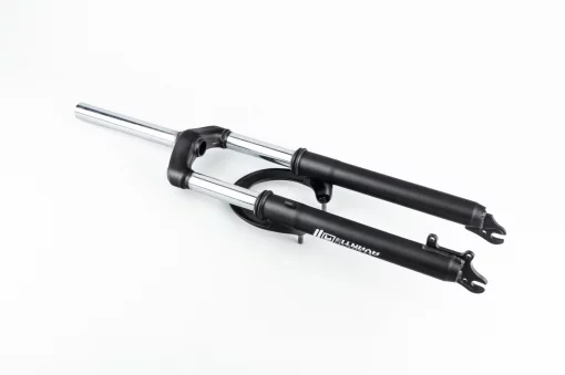 Вилка 27,5" амортизационная, без резьбы 1-1/8" (28,6мм), шток 200мм, с ходом 100мм, V/Disk-brake, чёрная ES-226, ВЕЛОЗАПЧАСТИНИ,