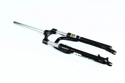 Вилка 27,5" амортизационная, без резьбы 1-1/8" (28,6мм), шток 255мм, с ходом 60мм, Disk-brake, чёрная MASERA 386A, ВЕЛОЗАПЧАСТИНИ,