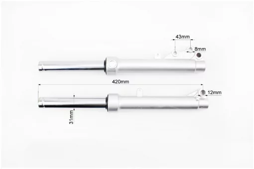 Вилка передня (перо) ліве, праве к-кт 2шт 420мм Race2, сірий, RACE, YQ-314180