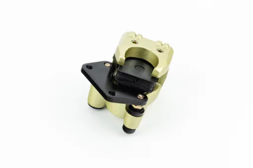 Гальмівний супорт передньої системи (однопоршневий) з колодками "квадрат", золотистий, STORM, YQ-314409