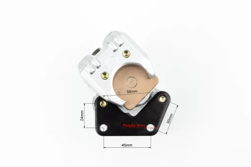 Тормозной суппорт передней системы (однопоршневой) с колодками "квадрат", серый, STORM, YQ-314800