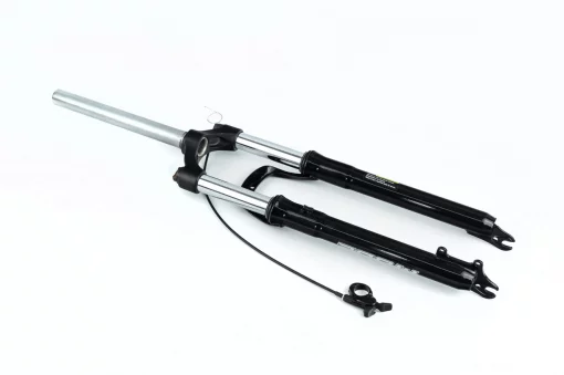 Вилка 29" амортизаційна, без різьби 1-1/8" (28,6мм), шток 255мм, з ходом 50мм, Disk-brake, виносний Lockout, чорна MD-N780 RLO,