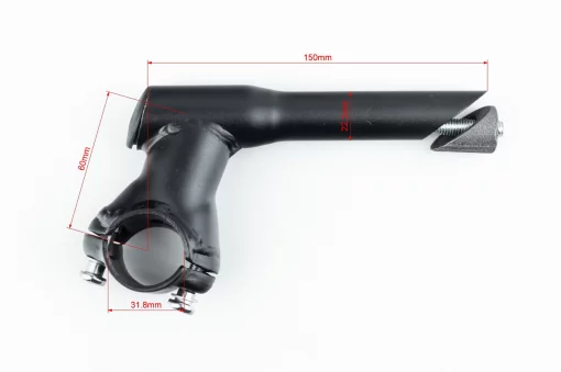 Винос керма MTB 22,2х31,8х60х140мм, чорний MD-HS059, ВЕЛОЗАПЧАСТИНИ, YQ-411740