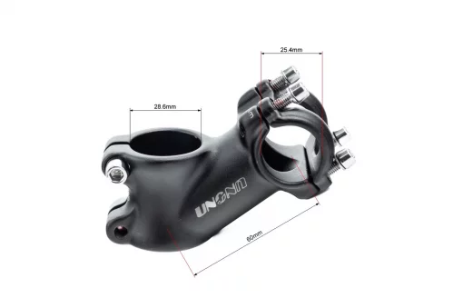Винос керма MTB 28,6x25,4х60мм (35&deg;), алюмінієвий, чорний AS-009, ВЕЛОЗАПЧАСТИНИ, YQ-412421