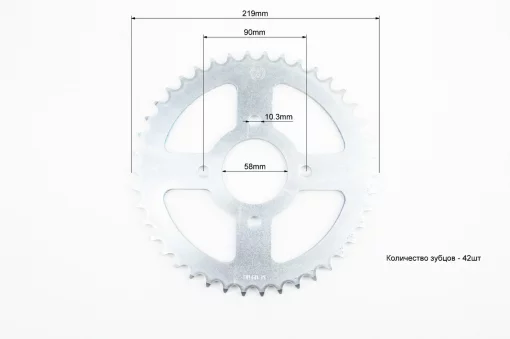 Звезда задняя 520-42T-d-58; 4отв.*90мм, PULSAR P-180cc/Loncin LX200GY-7A Оригинал, ЗЧ-МОТО, YQ-507580