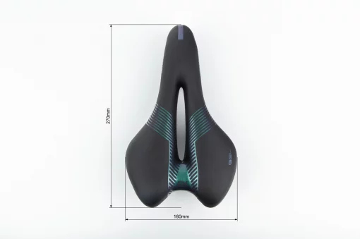 Сидіння MTB 270x160мм, чорно-зелене "GEL" SD-8067, ВЕЛОЗАПЧАСТИНИ, YQ-412221