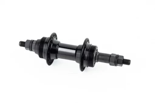 Втулка задняя MTB алюминиевая 14Gx36H под вольнобег, Disk-brake (резьба), 2 пром-подшипники 6200 2RS, крепл. гайка, чёрная