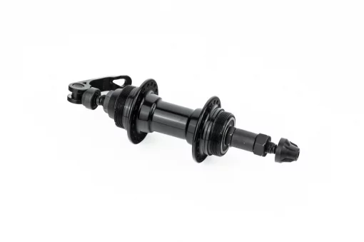 Втулка задняя MTB алюминиевая 14Gx36H под вольнобег, Disk-brake (резьба), 2 пром-подшипники 6200 2RS, крепл. эксцентрик, чёрная