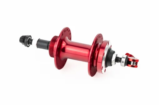 Втулка задня MTB алюмінієва 14Gx36H під вільнобіг, Disk-brake, 2 пром-підшипники 6200 2RS, кріпл. ексцентрик, червона U-B07RHQ,