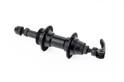 Втулка задняя MTB алюминиевая 14Gx36H под вольнобег, V-brake, 2 пром-подшипники 6200 2RS, крепл. эксцентрик, чёрная U-B03RQR,